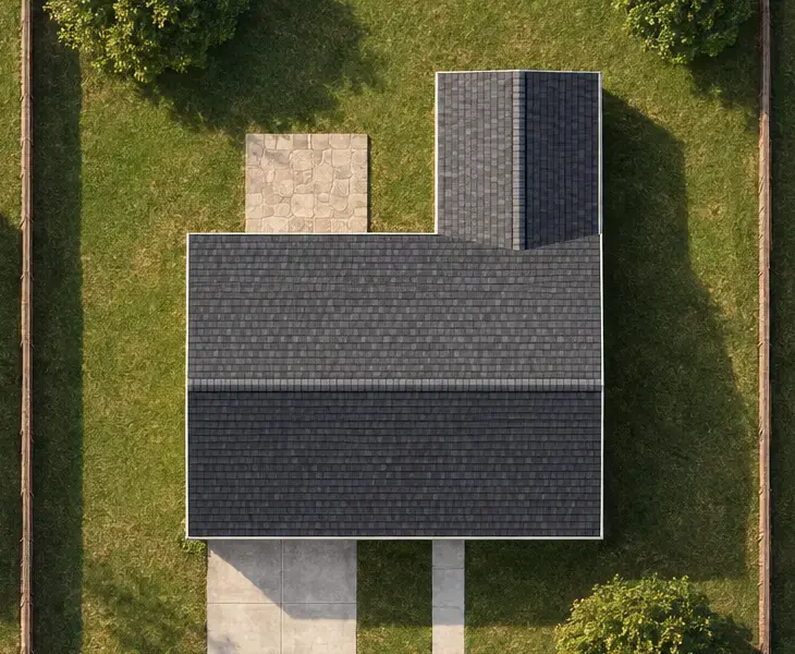 Aerial view of the sample house